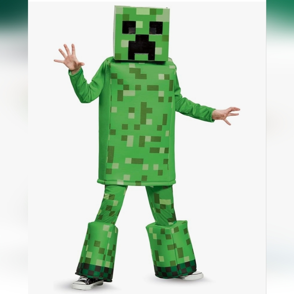 Disguise Creeper Official Prestige Minecraft Costume For Kids Sz Large (10-12)